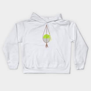 Hanging yarn ball plant Kids Hoodie